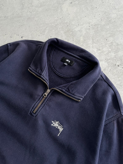 Stussy Script Heavyweight 1/4 Zip Sweatshirt (S)