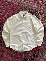 00's Stussy Embroidered Logo Heavy Cotton Long Sleeve Shirt (L)