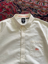 00's Stussy Embroidered Logo Heavy Cotton Long Sleeve Shirt (L)