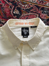 00's Stussy Embroidered Logo Heavy Cotton Long Sleeve Shirt (L)