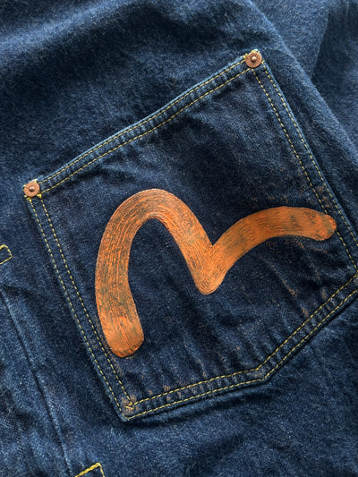 00's Evisu Maniacs Gull Wing selvedge Denim heavyweight Jacket (M)