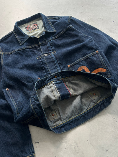 00's Evisu Maniacs Gull Wing selvedge Denim heavyweight Jacket (M)