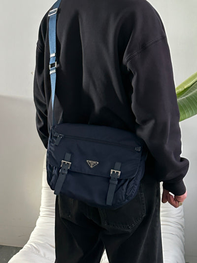 Prada Nylon Satchel / Messenger Bag (One Size)