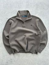 Ralph Lauren Ribbed 1/4 Zip Pullover Jumper (M)