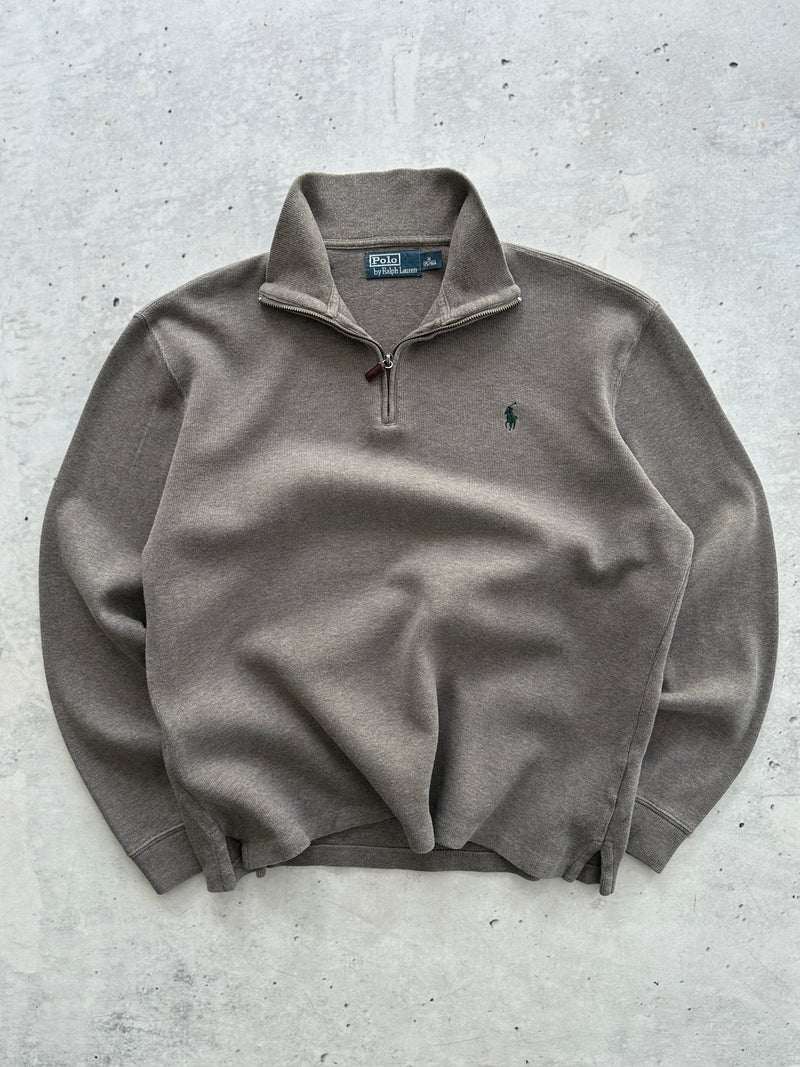 Ralph Lauren Ribbed 1/4 Zip Pullover Jumper (M)
