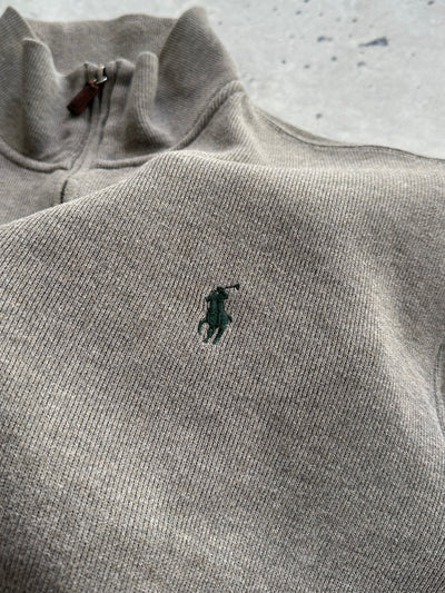 Ralph Lauren Ribbed 1/4 Zip Pullover Jumper (M)