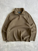 90's Ralph Lauren Heavyweight Ribbed 1/4 Zip Jumper (XXL)
