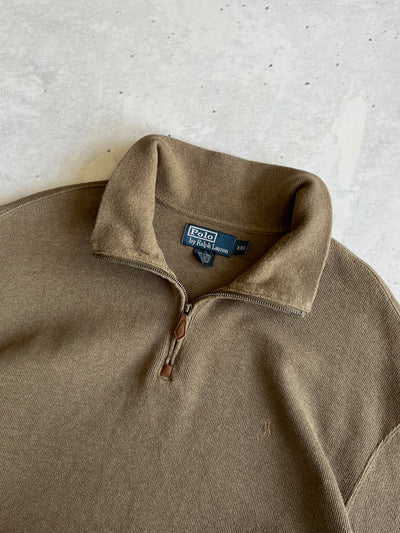 90's Ralph Lauren Heavyweight Ribbed 1/4 Zip Jumper (XXL)