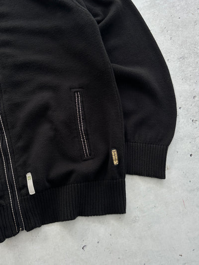 00's Armani Jeans Contrast Stitch Zip Up Knit Jumper (S)