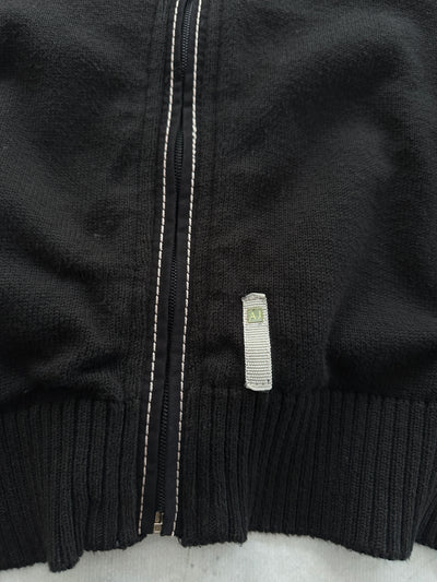 00's Armani Jeans Contrast Stitch Zip Up Knit Jumper (S)