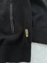 00's Armani Jeans Contrast Stitch Zip Up Knit Jumper (S)