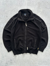 00's Armani Jeans Contrast Stitch Zip Up Knit Jumper (S)
