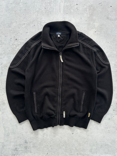 00's Armani Jeans Contrast Stitch Zip Up Knit Jumper (S)