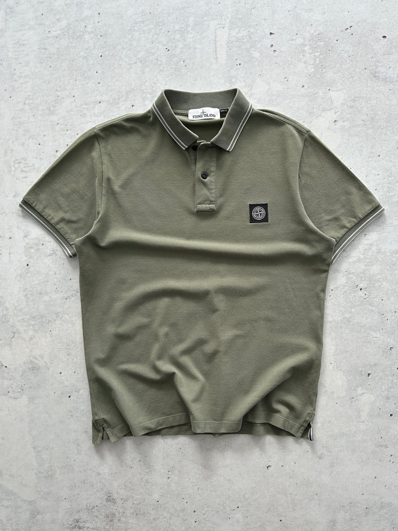 AW/21 Stone Island Patch Logo Polo Shirt (L)