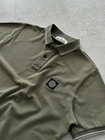 AW/21 Stone Island Patch Logo Polo Shirt (L)