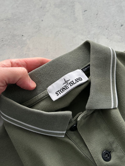 AW/21 Stone Island Patch Logo Polo Shirt (L)