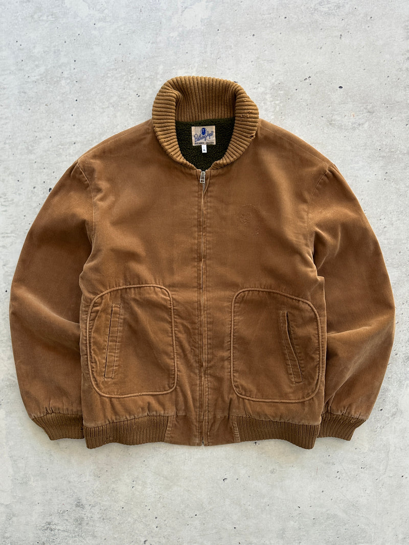 90's BAPE Busy Works rare Fleece Lined Corduroy Jacket (XL)