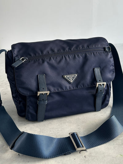 Prada Nylon Satchel / Messenger Bag (One Size)