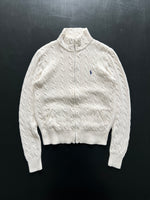 Ralph Lauren Chunky Cable Knit Zip Up Jumper (Women's M)