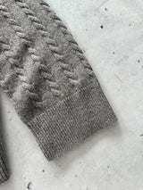 Pull en laine torsadée Ralph Lauren, col zippé (L)