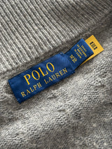 Pull en laine torsadée Ralph Lauren, col zippé (L)