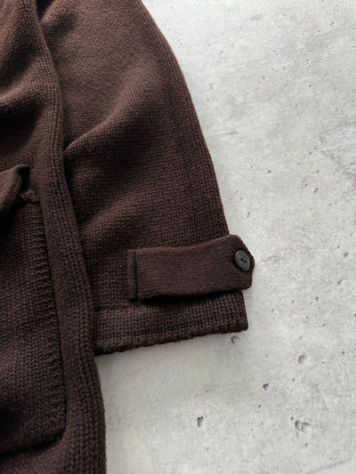 AW/08 Stone Island Denims Wool Chunky Knit Duffle Coat (XL)