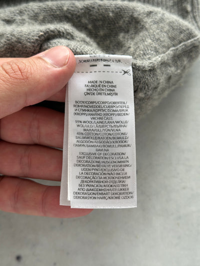 Pull en laine torsadée Ralph Lauren, col zippé (L)