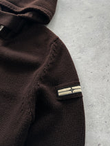 AW/08 Stone Island Denims Wool Chunky Knit Duffle Coat (XL)