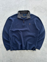 Ralph Lauren 1/4 Zip ribbed Pullover Jumper (M)