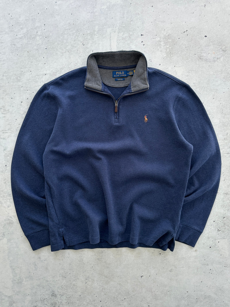Ralph Lauren 1/4 Zip ribbed Pullover Jumper (M)