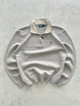 Pull en maille Ralph Lauren avec fermeture éclair 1/4 (Taille S)