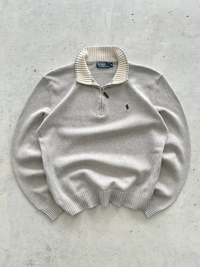 Pull en maille Ralph Lauren avec fermeture éclair 1/4 (Taille S)