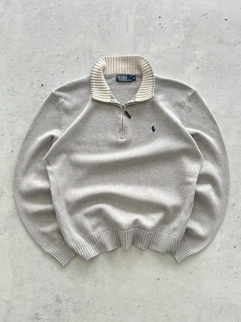 Pull en maille Ralph Lauren avec fermeture éclair 1/4 (Taille S)