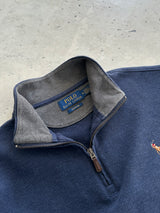 Ralph Lauren 1/4 Zip ribbed Pullover Jumper (M)