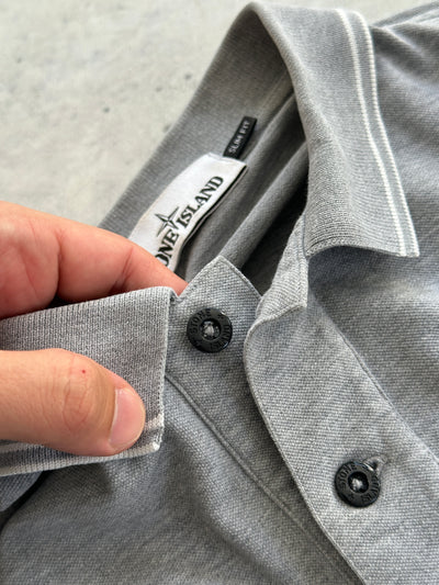 00's Stone Island Patch Logo Polo Shirt (S)
