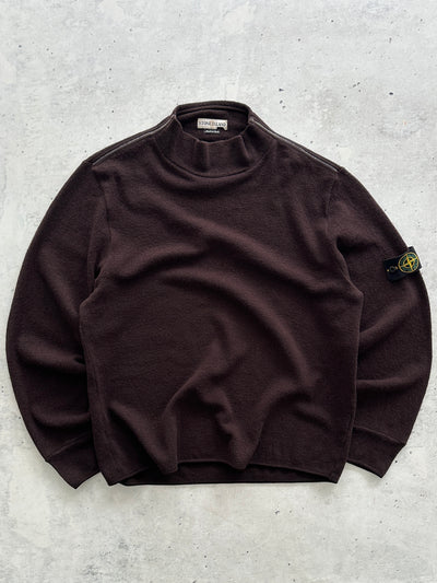 37 Pull en maille de laine Stone Island à col montant (L)