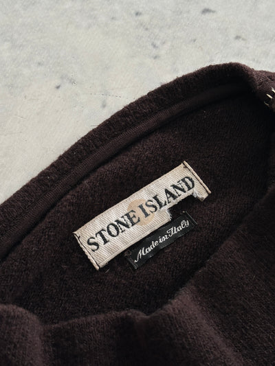 37 Pull en maille de laine Stone Island à col montant (L)