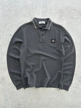 AW/17 Stone Island Patch Logo Long Sleeve Polo Shirt (S)