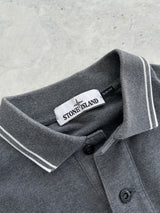 AW/17 Stone Island Patch Logo Long Sleeve Polo Shirt (S)