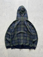 90's Ralph Lauren mercer plaid zip up Hoodie (L)