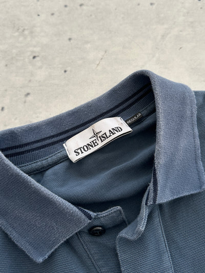 AW/16 Stone Island Patch Logo Long Sleeve Polo Shirt (XL)