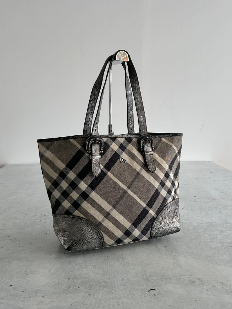 Burberry Shimmer Nova Check Byron Tote Bag (One Size)