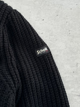 00's Schott Fleece Lined Chunky Knit Zip Up Hoodie (M)
