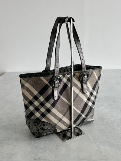 Burberry Shimmer Nova Check Byron Tote Bag (One Size)
