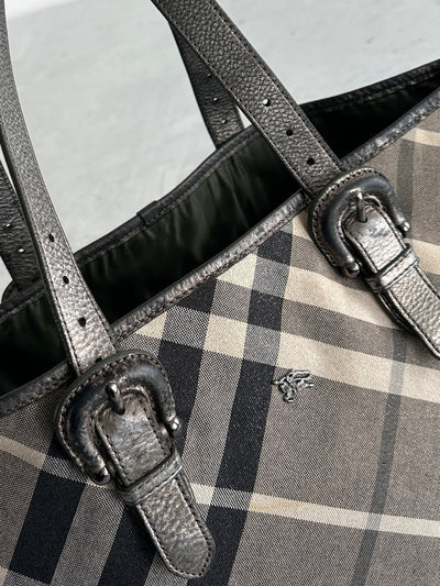 Burberry Shimmer Nova Check Byron Tote Bag (One Size)