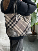 Burberry Shimmer Nova Check Byron Tote Bag (One Size)