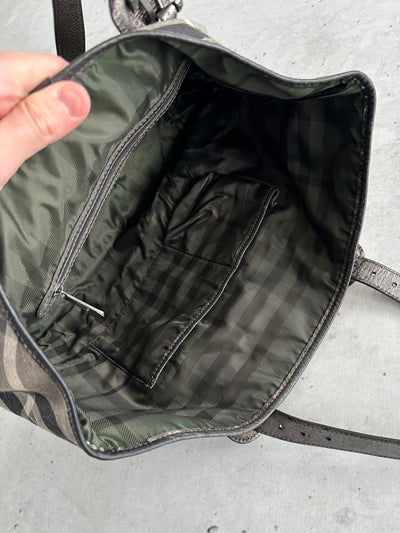 Burberry Shimmer Nova Check Byron Tote Bag (One Size)