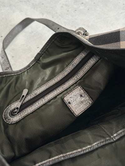 Burberry Shimmer Nova Check Byron Tote Bag (One Size)