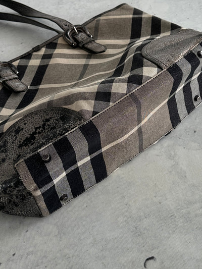 Burberry Shimmer Nova Check Byron Tote Bag (One Size)