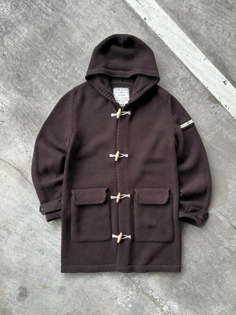 AW/08 Stone Island Denims Wool Chunky Knit Duffle Coat (XL)